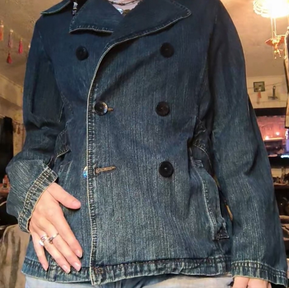 Y2K 2000's Mudd Double-Breasted Blue Jean Jacket - Picture 7 of 9